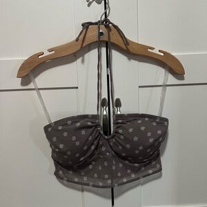 Brown Floral Halter Top